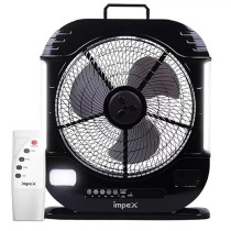 Impex Breeze D7 3-Blade Rechargeable Fan With Led Light Lamp Black With Remote Control
