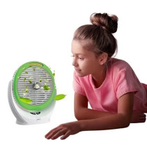 Impex 6 Inch Rechargeable Table Fan, Travel-Friendly Portable Desk Fan,2400Mah Battery,5W Cob Night Lamp, Strong Wind Force And Manual Rotary Function, Type-C Charging Port, Green