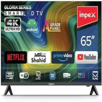 Impex Gloria 65 Uhd Smart Inch Led TV With Android 9.0 8Gb Quad Core Processor 16:9 Aspect Ratio E-Share Mirror Cast Antena, Vga, Usb, Hdmi, Wifi Input