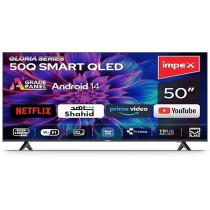 Impex 50 Inch Full Hd Qled Smart TV, Gloria50Q Android 14, 8Gb/1Gb, Quad-Core, Frameless, TV Casting, 2 Hdmi, 2 Usb, Rj45, 176° Viewing Angle, Smart Energy Saving, A+ Zero Bright Dot
