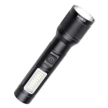Impex Rechargeable Led Flashlight, 10W Laser Led Torch, Aircraft-Grade Non-Corrosive Aluminum Body, Adjustable Focus, 1500Mah Li-Ion Battery, Type-C Charging, 400 Lumens Brightness, 6 Modes Hunter Z0