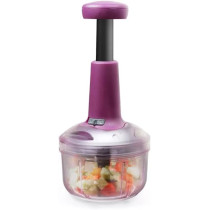 Impex Push Chopper Ic 650 For Kitchen Vegetables And Fruits, Multipurpose Hand Press With Lock And Unlock System, Quick Manual Hand Held Onion Cutter/Mixer, Multicolor