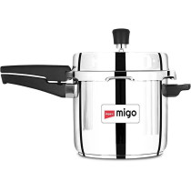 Impex Migo 5L Stainless Steel Pressure Cooker, Outer Lid Design, Induction Base, Safe And Durable Cookware For Gas And Induction Stoves, Ifc 5Ss