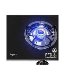 Impex Igs 1222Fd 2 Burner Lp Gas Stove With 7Mm Toughened Glass Enamel Coated Pan Support