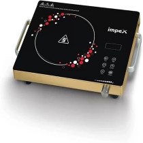 Impex Infrared Cooktop-Touch And Knob Control, Micro Crystal Plate, 4-Digit Led Display, 4-Hour Timer, 8 Power Levels, Various Temperature Levels, Compatible With All Cookware 2000.0 W Ir 2703, Black
