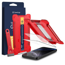 Caseology Snap Fit For iPhone 16 Plus Screen Protector Premium Tempered Glass Case Friendly With Sensor Protection, Pack Of 2
