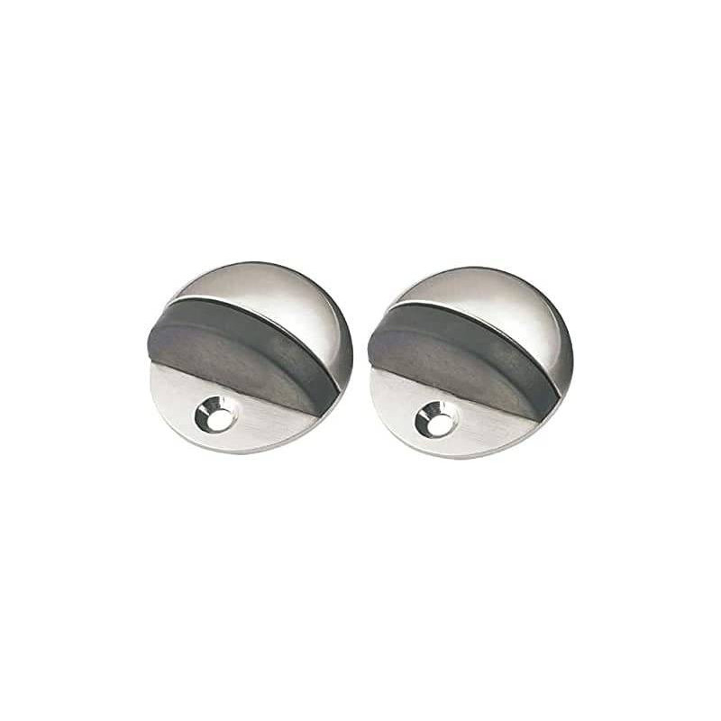 ABBASALI Stainless Stee Half Round Door Stopper with Rubber Bumper Door Retainer Pack of 2