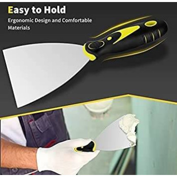 ABBASALI Putty Knife 4Pcs Spackle Knife Set Stainless steel finishing scrapper Taping Knife Tool for Repairing Drywall