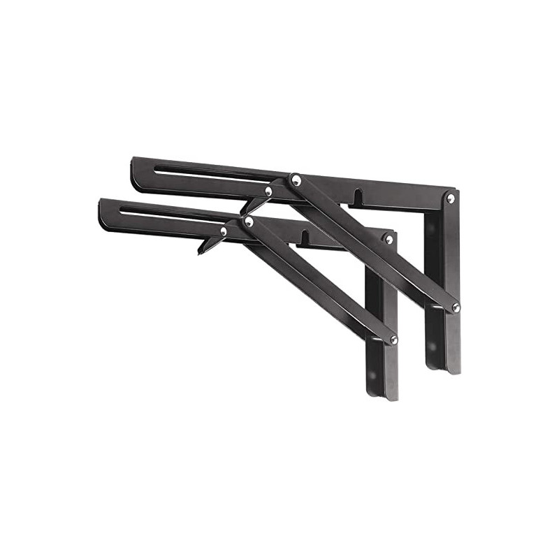 ABBASALI Folding Shelf Brackets Metal Collapsible Shelf Bracket for Bench Table Space Saving Max Load 198 lbs 2pc 16 Inch