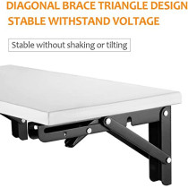 ABBASALI Folding Shelf Brackets Metal Collapsible Shelf Bracket for Bench Table Space Saving Max Load 198 lbs 2pc 16 Inch