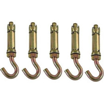 ABBASALI High Strength Metal Sleeve Shield Closed HookEye Hook Open Hook Anchor Bolt Pack of 5 CLOSED HOOK 12 MM