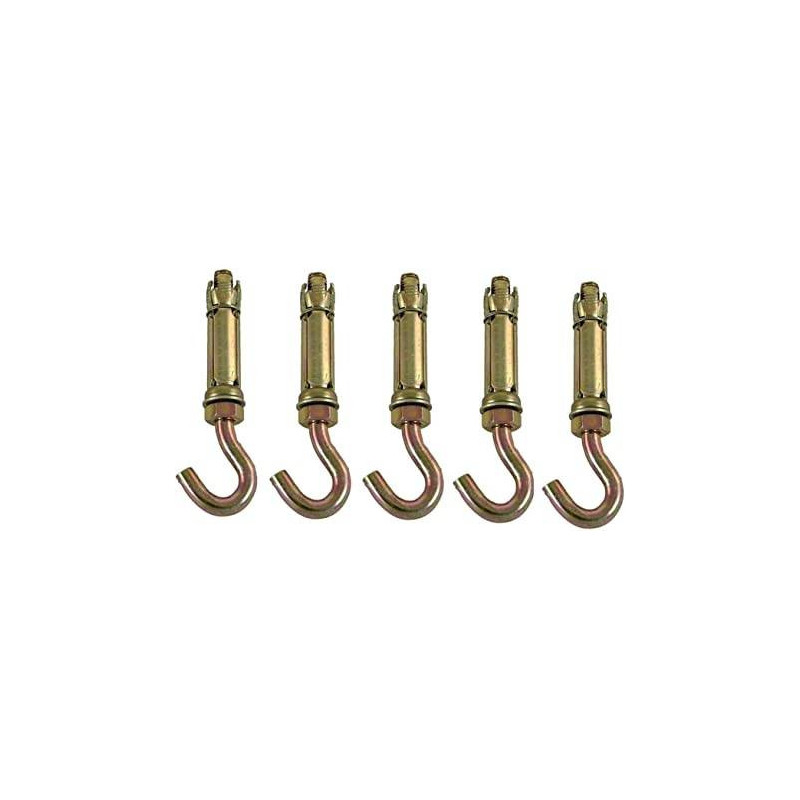 ABBASALI High Strength Metal Sleeve Shield Closed HookEye Hook Open Hook Anchor Bolt Pack of 5 CLOSED HOOK 12 MM