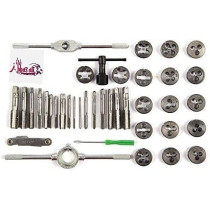 ABBASALI 40PC Professional Metric tap Wrench and die Set cuts M3M12 Bolts Storage case Wrench