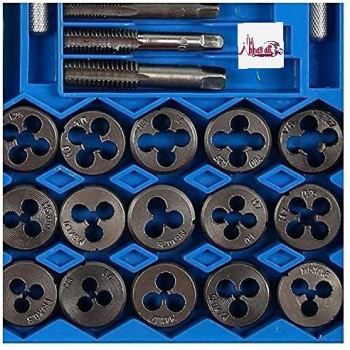 ABBASALI 40PC Professional Metric tap Wrench and die Set cuts M3M12 Bolts Storage case Wrench