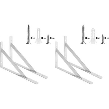 ABBASALI 2 Pair Shelf Brackets 9 x 12 Floating Triangle Shelf L Brackets 90 Degree Wall Mounted Shelf Supporter Frame 4Pcs Set
