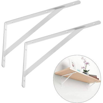 ABBASALI 2 Pair Shelf Brackets 9 x 12 Floating Triangle Shelf L Brackets 90 Degree Wall Mounted Shelf Supporter Frame 4Pcs Set