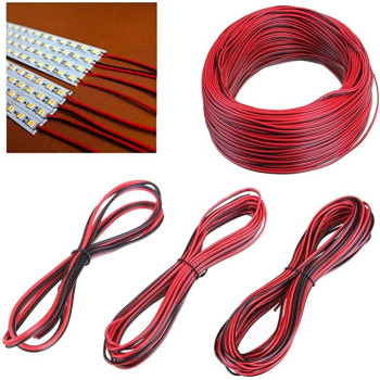 ABBASALI 2PIN Electrical Extension Wire Cord for Led Strips With Electric Tester Tape & Cutter 6in Red Black 20M