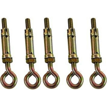 ABBASALI High Strength Metal Sleeve Shield Closed HookEye Hook Open Hook Anchor Bolt Pack of 5 CLOSED HOOK 10 MM