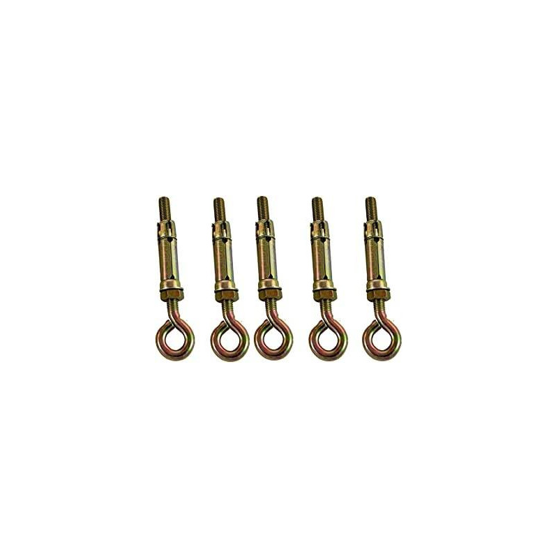 ABBASALI High Strength Metal Sleeve Shield Closed HookEye Hook Open Hook Anchor Bolt Pack of 5 CLOSED HOOK 10 MM
