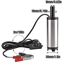 ABBASALI 12V Fuel Transfer Pump Water Pump Mini Electric Oil Pump with Filter for Automotive Farm & Marina UseSize12V