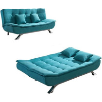 Fabric Multifunction Folding Foam Sofa Bed Set Living Room Yellow