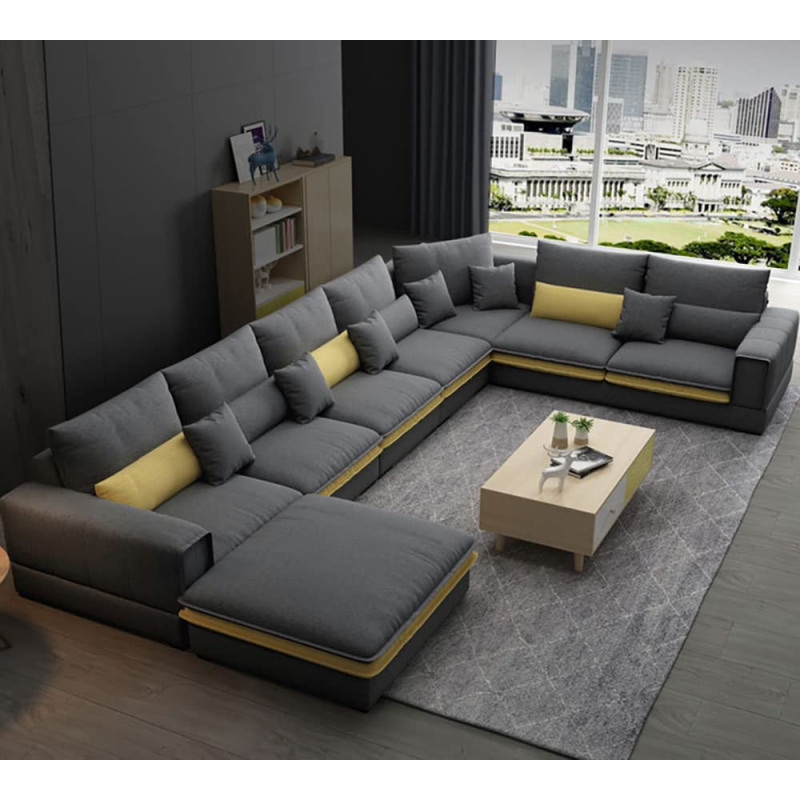 Maple Sectional Fabric Sofa Cotton Furniture 390 250 L Shape Sofa Footstool 70Cm 90Cm