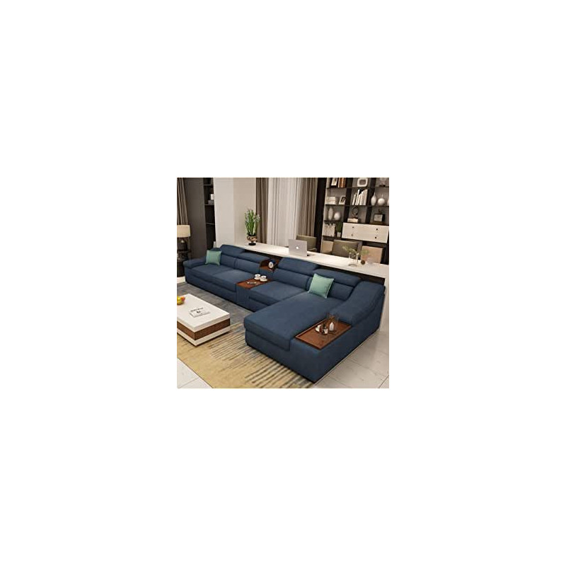 Living Room Sofa Sofa Fashion Fabric Sofa Combination Set Cafe Hotel Furniture Simple Leisure Sofa Blue