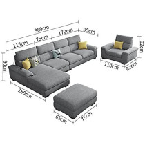 Overstuffed Multifunction Wooden Frame Furniture Sofa Living Room Full Set