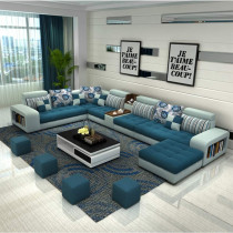 Fabric Sofa Combination Removable And Washable Simple Modern U Shaped Living Room Corner Washable Fabric Sofa 4