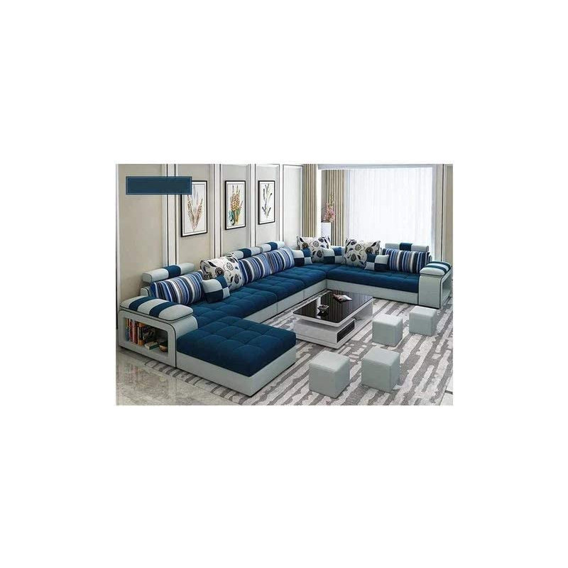 Live Room Sofa Apartment Living Room Corner Sofa Set Combination Furniture Blue