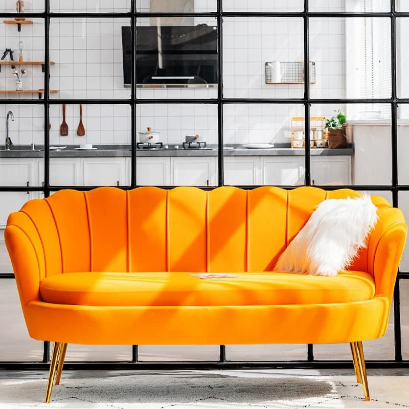 Jl Velvet Sofa Set Modern Velvet Upholstered Sofa Arm Chair Living Room Home Furniture Small Love Seat 120Cm
