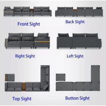 Modern Couch U Shaped Faux Leather Living Room Furniture Chaise Lounge Recliner Sectional L Shape Corner Sofa Sets