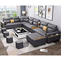Modern Couch U Shaped Faux Leather Living Room Furniture Chaise Lounge Recliner Sectional L Shape Corner Sofa Sets