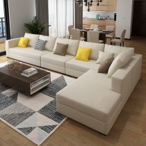 Maple Sectional Fabric Sofa Cotton Furniture Living Room Hotel Furniture 4 Seat & Chaise Lounge Custom Color