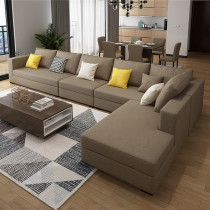 Maple Sectional Fabric Sofa Cotton Furniture Living Room Hotel Furniture 4 Seat & Chaise Lounge Custom Color