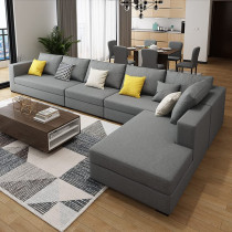 Maple Sectional Fabric Sofa Cotton Furniture Living Room Hotel Furniture 4 Seat & Chaise Lounge Custom Color