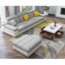 Maple Sectional Fabric Sofa Cotton Furniture Four Seat And Chaise Lounge 360 X 180Cm