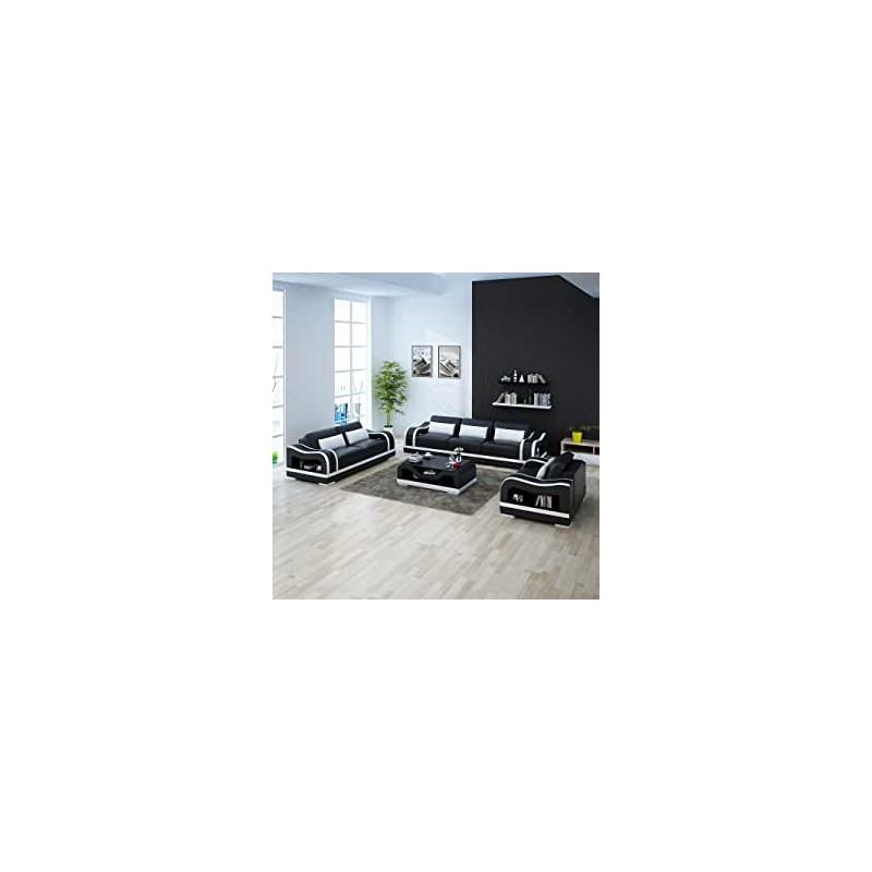 European Luxury Loveseats Living Room Sofa Set Home Furniture 6 Seats Sofa With Table Black