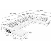Living Room Sofa Sofa Set Fashion Fabric Sofa Combination Set Cafe Hotel Furniture Simple Leisure Sofa Grey