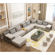 Living Room Sofa Sofa Set Fashion Fabric Sofa Combination Set Cafe Hotel Furniture Simple Leisure Sofa Grey