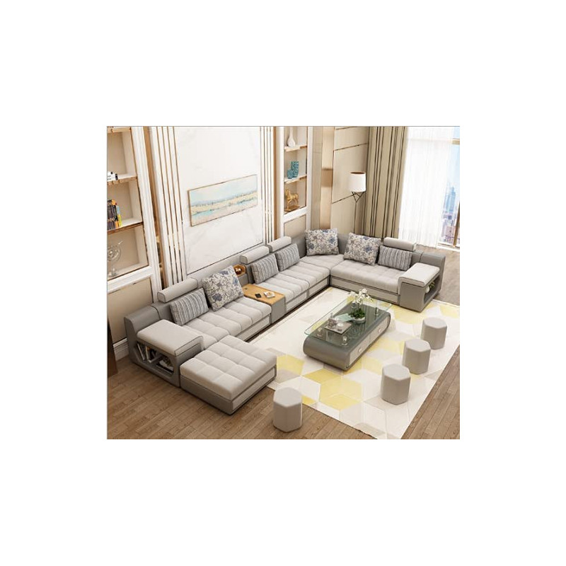 Living Room Sofa Sofa Set Fashion Fabric Sofa Combination Set Cafe Hotel Furniture Simple Leisure Sofa Grey