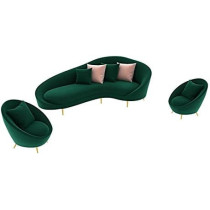 Modern Curved Shape Velvet Design Luxury Furniture Living Room Sofa Set