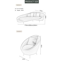Modern Curved Shape Velvet Design Luxury Furniture Living Room Sofa Set