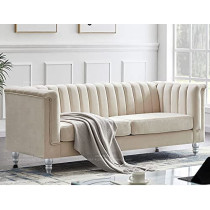 Luxury Design European Style Living Room Sofa Set Furniture Design Modern Velvet Fabric 3 Seater Sofa Mehroon