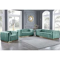 European Luxury Loveseats Living Room White Sofa Set Home Furniture 6 Seats Sofa Green