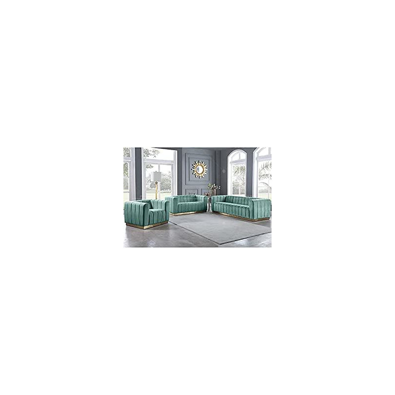 European Luxury Loveseats Living Room White Sofa Set Home Furniture 6 Seats Sofa Green