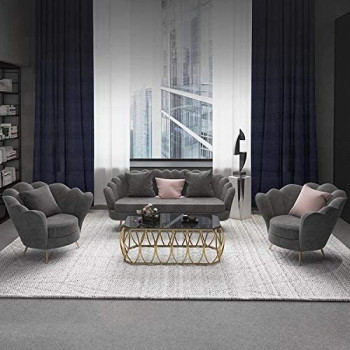 Flower Sofa Set 3 2 1 Eligent Style Sofa Velvet Fabric