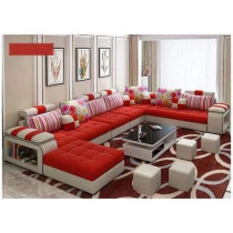 Live Room Sofa Apartment Living Room Corner Sofa Set Combination Furniture Orange