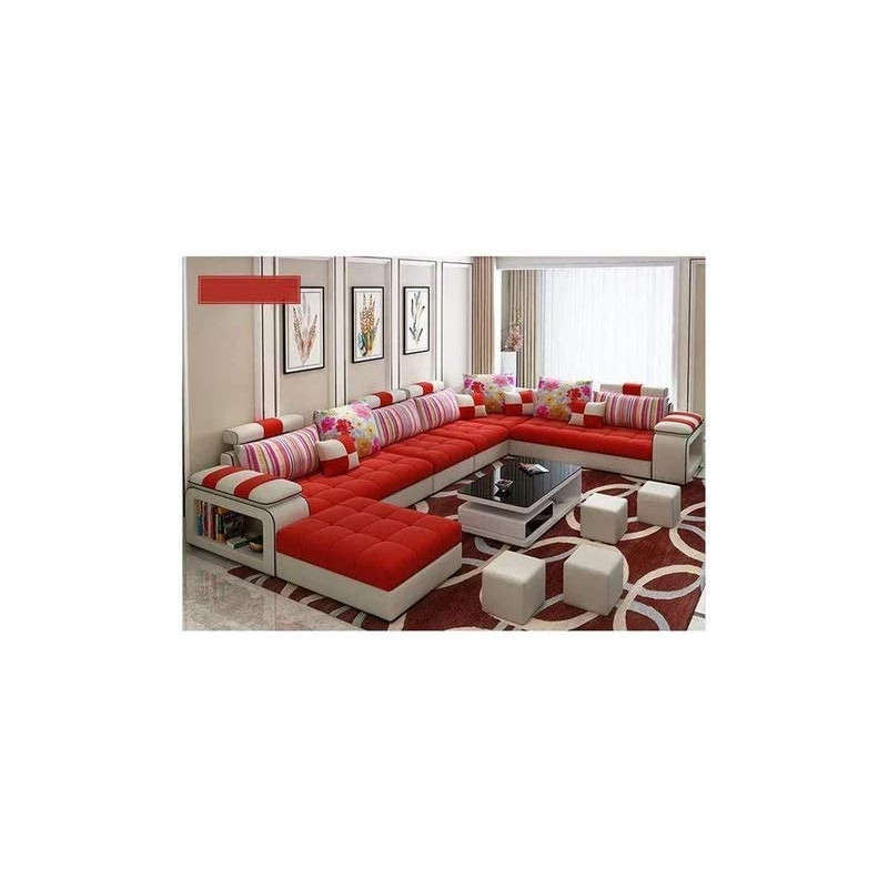 Live Room Sofa Apartment Living Room Corner Sofa Set Combination Furniture Orange