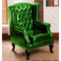 Glf King Chair Arm Chair Long Back Comfertable Seat Green Leather